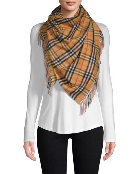 the burberry bandana in vintage check cashmere|Burberry Scarves for Women .